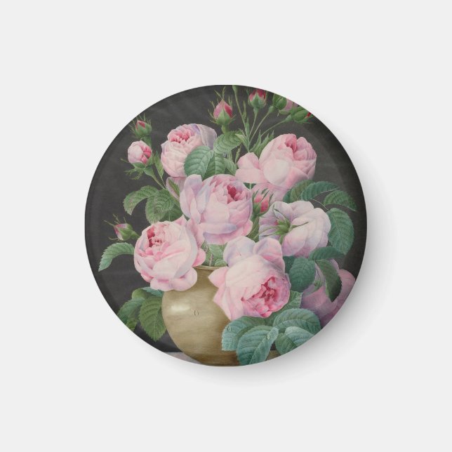Rosa blommor i en vas – Pierre Joseph Redouté Magnet (Framsidan)