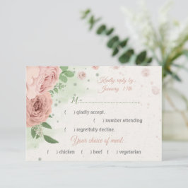 rosa blommor i grönt botaniskt mjöl OSA kort