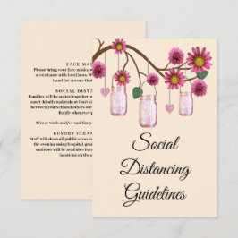 Rosa blommor i murskålssäkerhet åtgärder tilläggskort