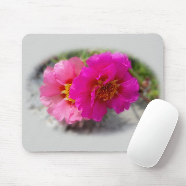 Rosa blommor i sol musmatta (Med mus)