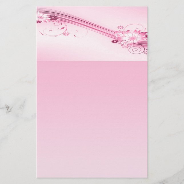 Rosa Blommor i Vågar Brevpapper (Framsida)