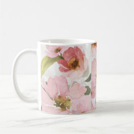 rosa blommor kaffemugg