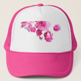 Rosa blommor keps