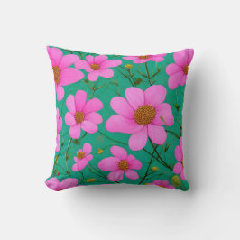 Rosa blommor kudde