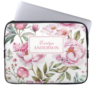 Rosa blommor laptop fodral