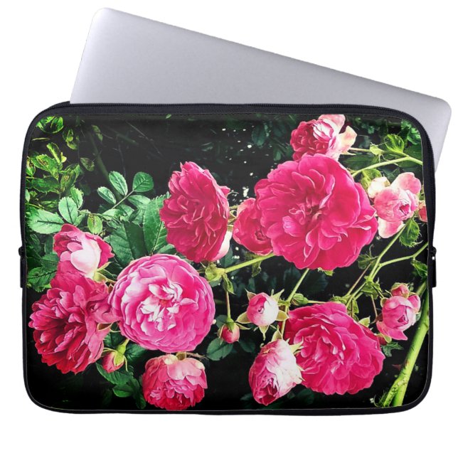 Rosa blommor laptop fodral (Framsidan)