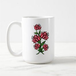 rosa blommor latte mugg