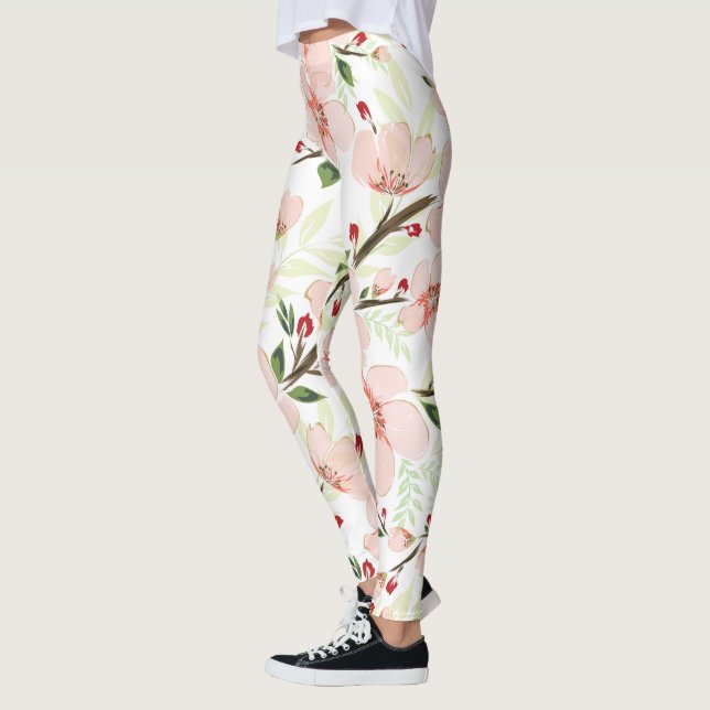 Rosa blommor leggings (Vänster)