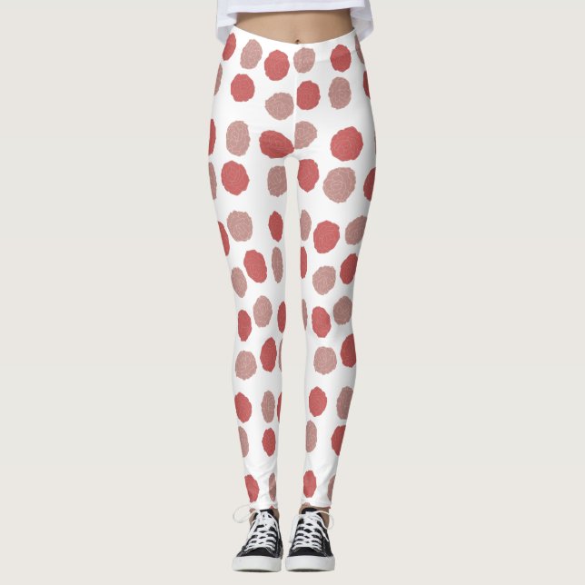 Rosa Blommor Leggings (Framsida)