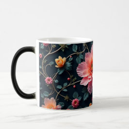 Rosa blommor magisk mugg