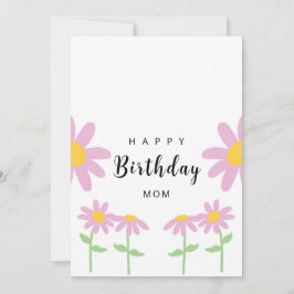 Rosa Blommor Mamma-födelsedagskort Tack Kort