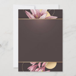 Rosa blommor med brun banner inbjudningar