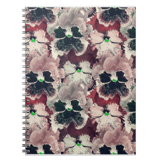 Rosa, blommor med gräddvit färg anteckningsbok