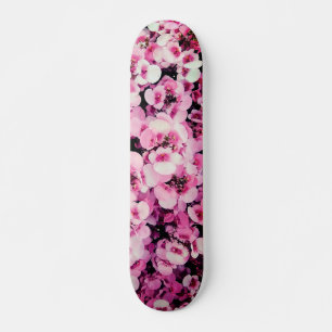 Rosa blommor mini skateboard bräda 18,5 cm