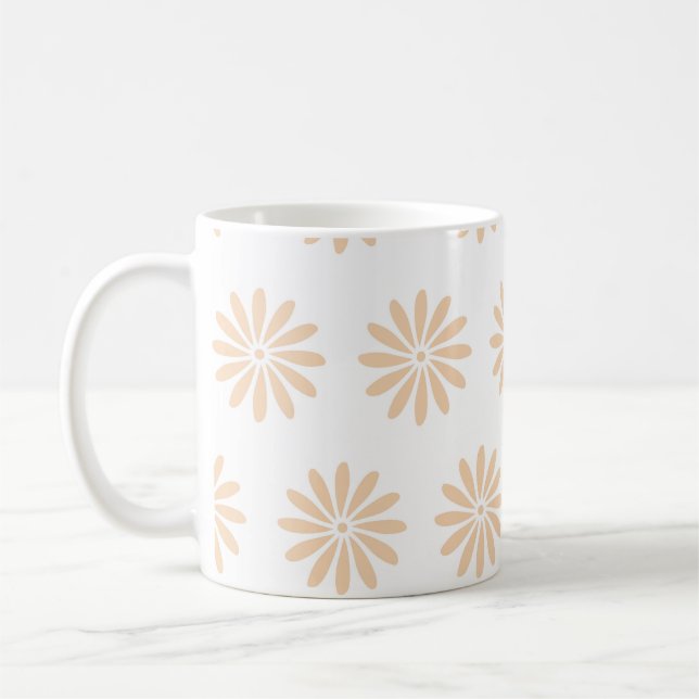 Rosa blommor mönster. teckningar,teckningar,bakgru kaffemugg (Vänster)