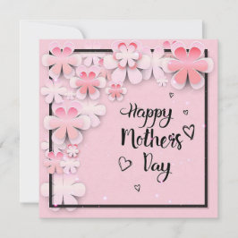 Rosa blommor Mors dag Julkort