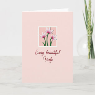 Rosa blommor morsdags kärlekskort kort