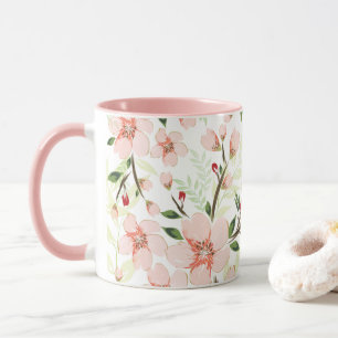Rosa blommor mugg
