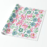rosa blommor och andra tillsatsämnen botaniska vat presentpapper<br><div class="desc">speciell och vacker vintage blommigt vattenfärg mönster som omformar pappra</div>