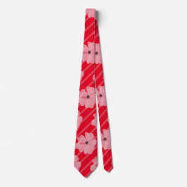 Rosa blommor och randig slips