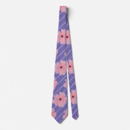 Rosa blommor och randig slips