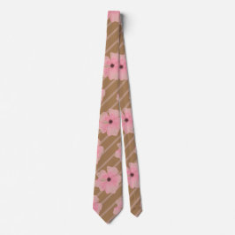 Rosa blommor och randig slips
