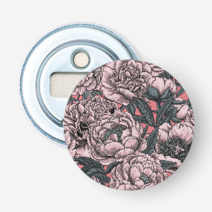 Rosa blommor och torvmossar flasköppnare
