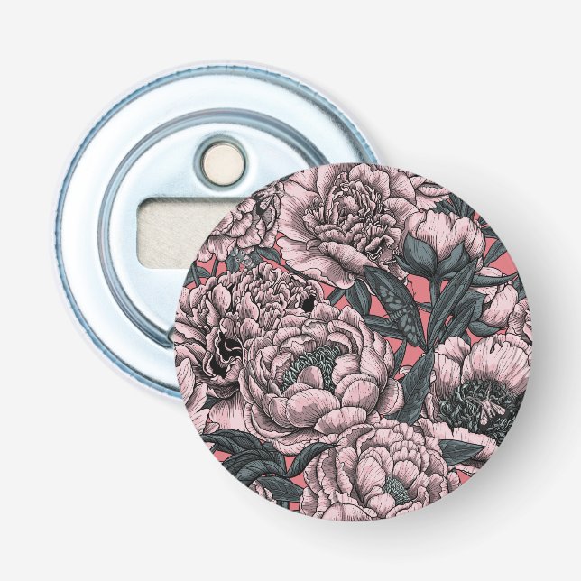 Rosa blommor och torvmossar flasköppnare (Framsidan)