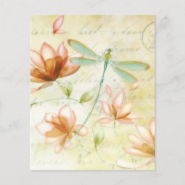 Rosa blommor och trollslända