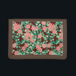 Rosa blommor på chokladbakgrund<br><div class="desc">Sprayer av rosa blommor och mjuk grönt löv på chokladbrun bakgrund - digital konst</div>