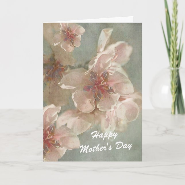 Rosa blommor på mors dag kort (Framsida)