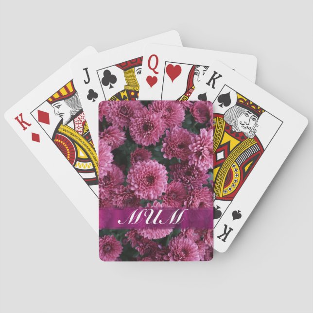 Rosa Blommor personlig mor Spel Kort (Baksidan)