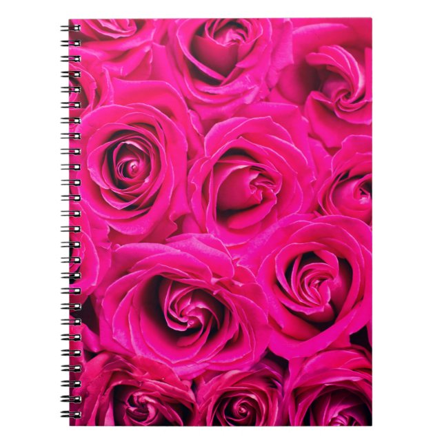 Rosa Blommor ro bakgrund Anteckningsbok (Framsidan)