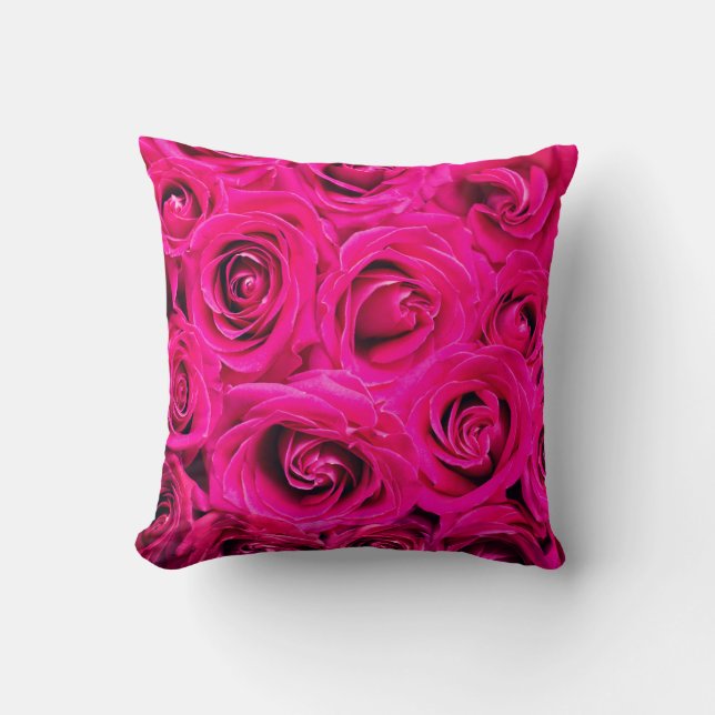 Rosa Blommor ro bakgrund Kudde (Framsida)