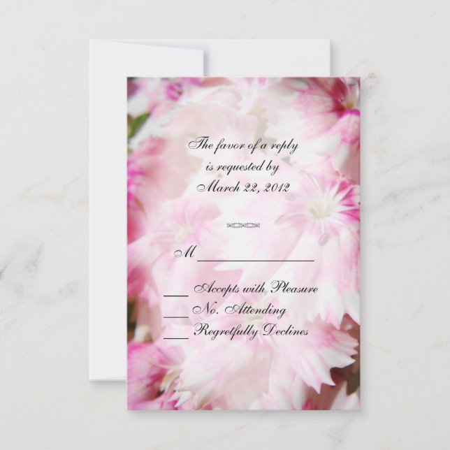 Rosa blommor RSVP OSA Kort (Framsida)