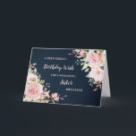 Rosa Blommor Sister Birthday Card Kort<br><div class="desc">Sökt och tankeväckande hälsningskort för din systers födelsedag med ljusrosa vattenfärgblommor och handskriven stiltext.</div>