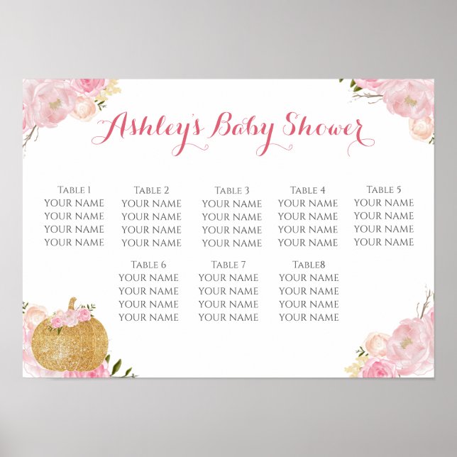 rosa blommor Sittdiagram Poster (Framsidan)