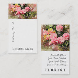Rosa blommor som gifta sig visitkort