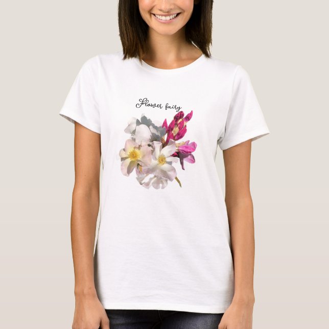 Rosa blommor t shirt (Framsida)