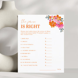 Rosa blommor The Price is Right Bröllopsdusch spel