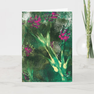 Rosa blommor tom hälsningskort kort