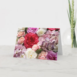 Rosa blommor tomt blomsterkort  anteckningskort