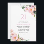 Rosa  blommor Vare 21:a födelsedagen Party Inbjudningar<br><div class="desc">Rosa  Flowers Womans 21:a födelsedagsinbjudan Vi har också många andra inbjudningar och samlingar.</div>