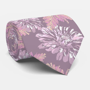 Rosa blommor, vattenfärg, retro slips