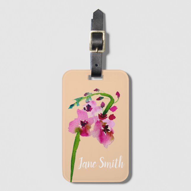 Rosa Blommor Verbascum blommigt  konst Bagagebricka (Framsida vertikal)