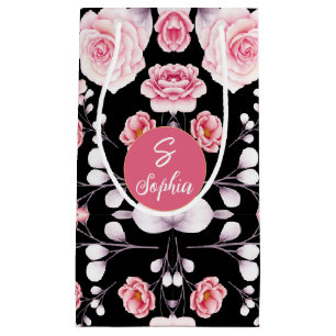 rosa Blommor vintage mönster Monogram för Anpass