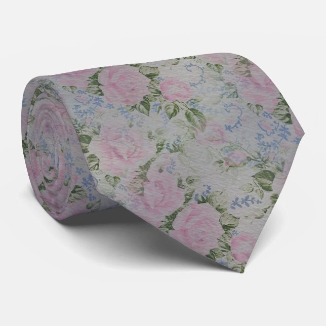 Rosa blommor vintage slips (Rullad)