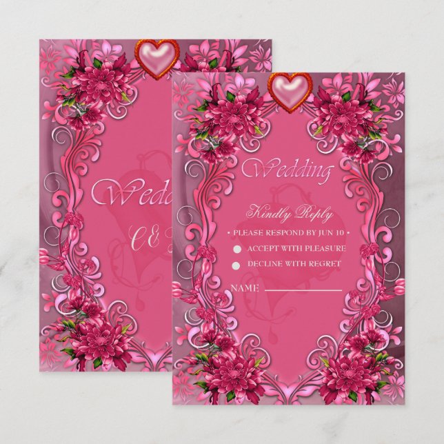 Rosa blommors elegans OSA kort (Fram/baksida)