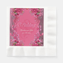 Rosa blommors elegans pappersservett