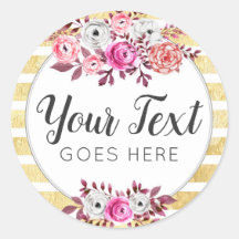 Rosa blommotiv & förgylld glamör vattenfärg modern